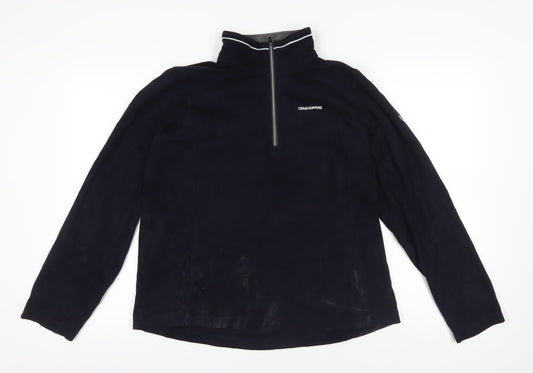 Mens UK Size M Craghoppers Black 1/4 Zip Sweatshirt