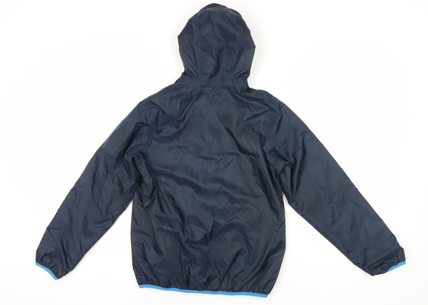 Decathlon Boys Blue Windbreaker Jacket 12 Years Hooded Zip