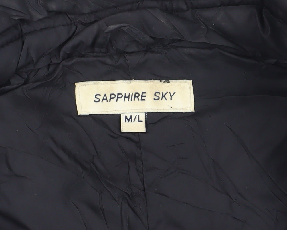 Sapphire Sky Black Gilet Women's M/L Casual Zip