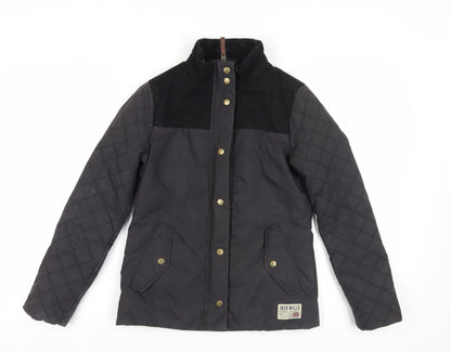 Womens UK Size 6 Jack Wills Black Quilted Coat