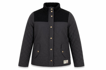 Womens UK Size 6 Jack Wills Black Quilted Coat