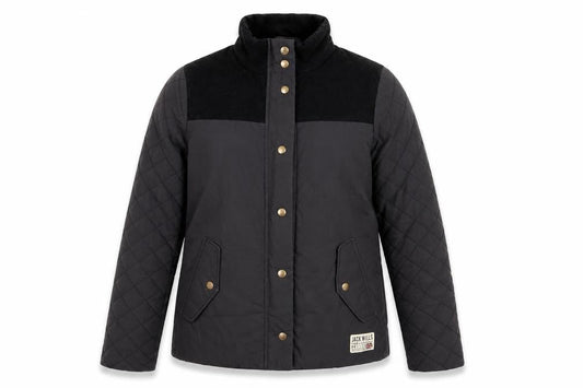 Womens UK Size 6 Jack Wills Black Quilted Coat