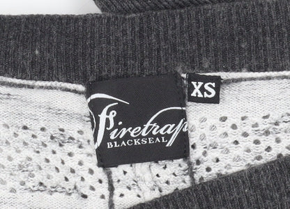 Womens UK Size XS Firetrap Grey Cardigan Jumper