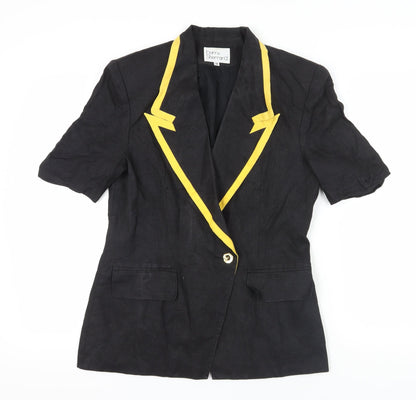 Barry Sherrard Women's Black Blazer Size 14 Linen Vintage