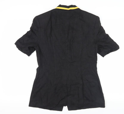 Barry Sherrard Women's Black Blazer Size 14 Linen Vintage