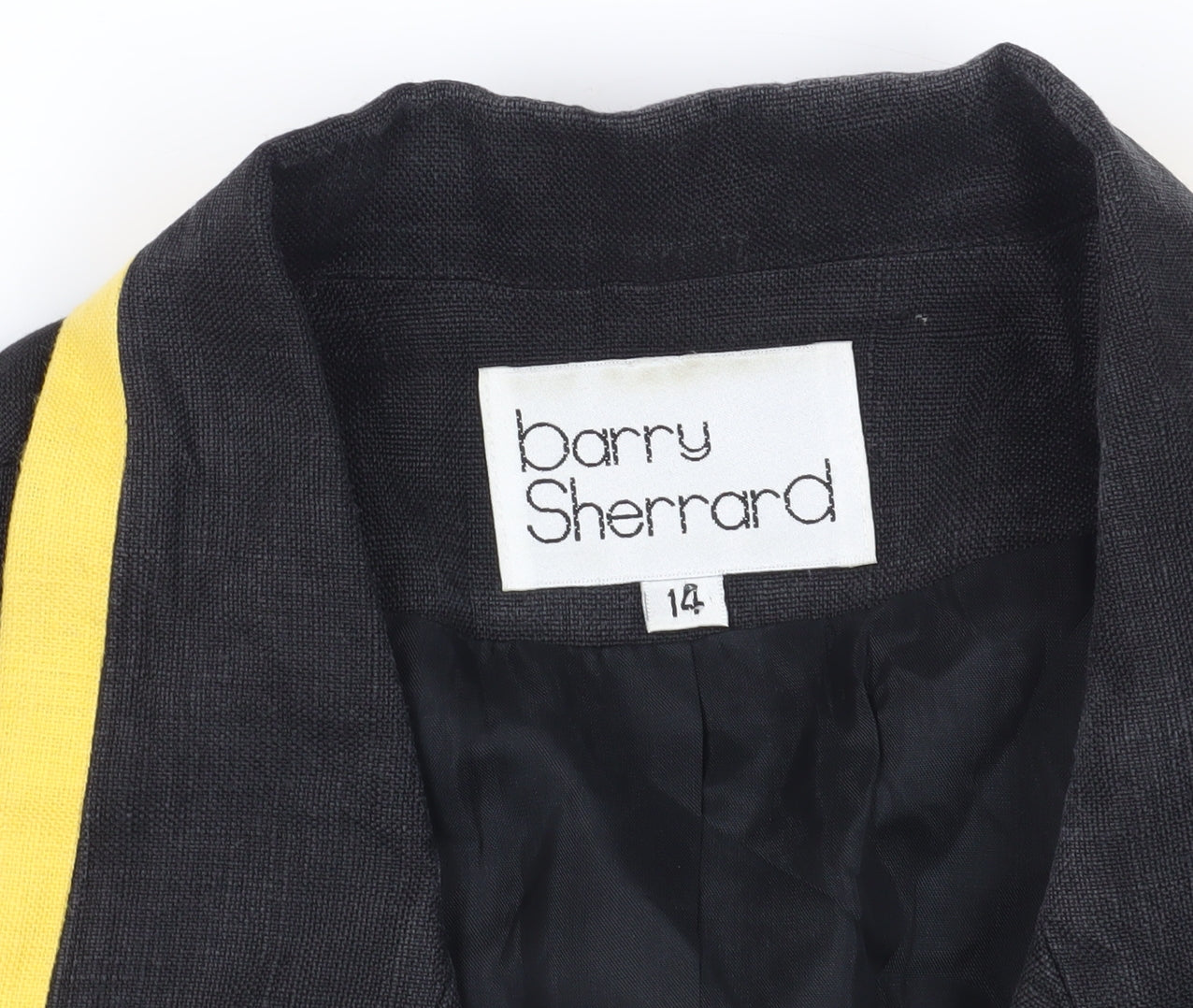 Barry Sherrard Women's Black Blazer Size 14 Linen Vintage