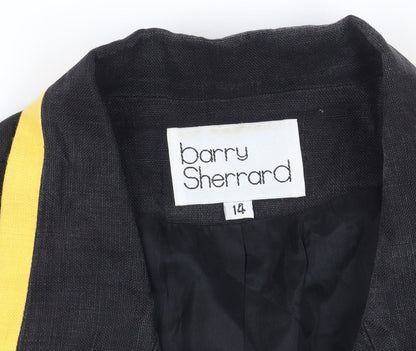 Barry Sherrard Women's Black Blazer Size 14 Linen Vintage