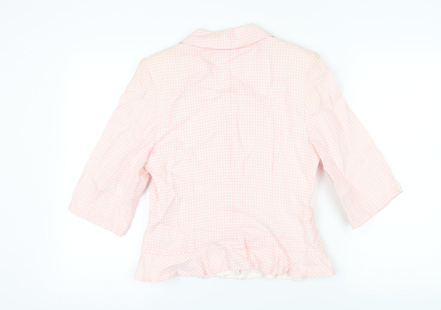 Régine Women’s Pink Check 3/4 Sleeve Blazer Size 10