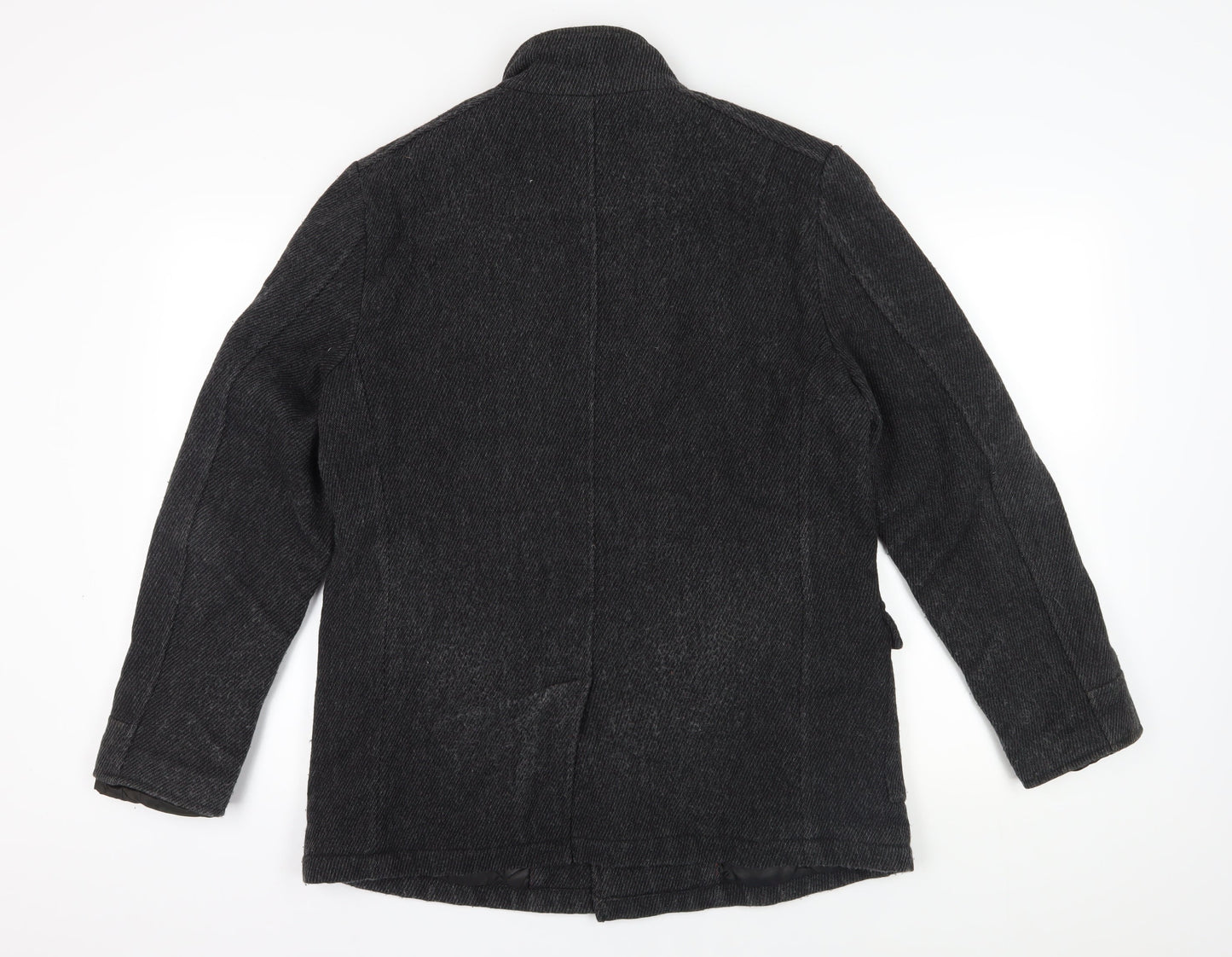 Austin Reed Men's Black Wool Pea Coat - Medium