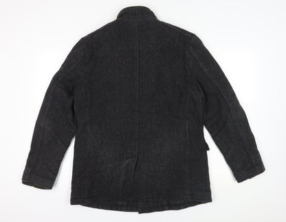 Austin Reed Men's Black Wool Pea Coat - Medium