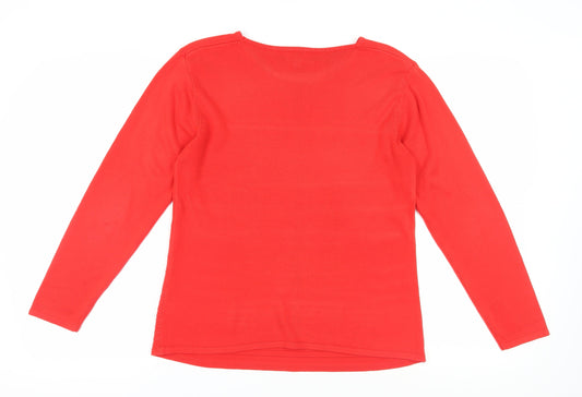 Dixie Women's Red Round Neck Pullover Jumper Size M