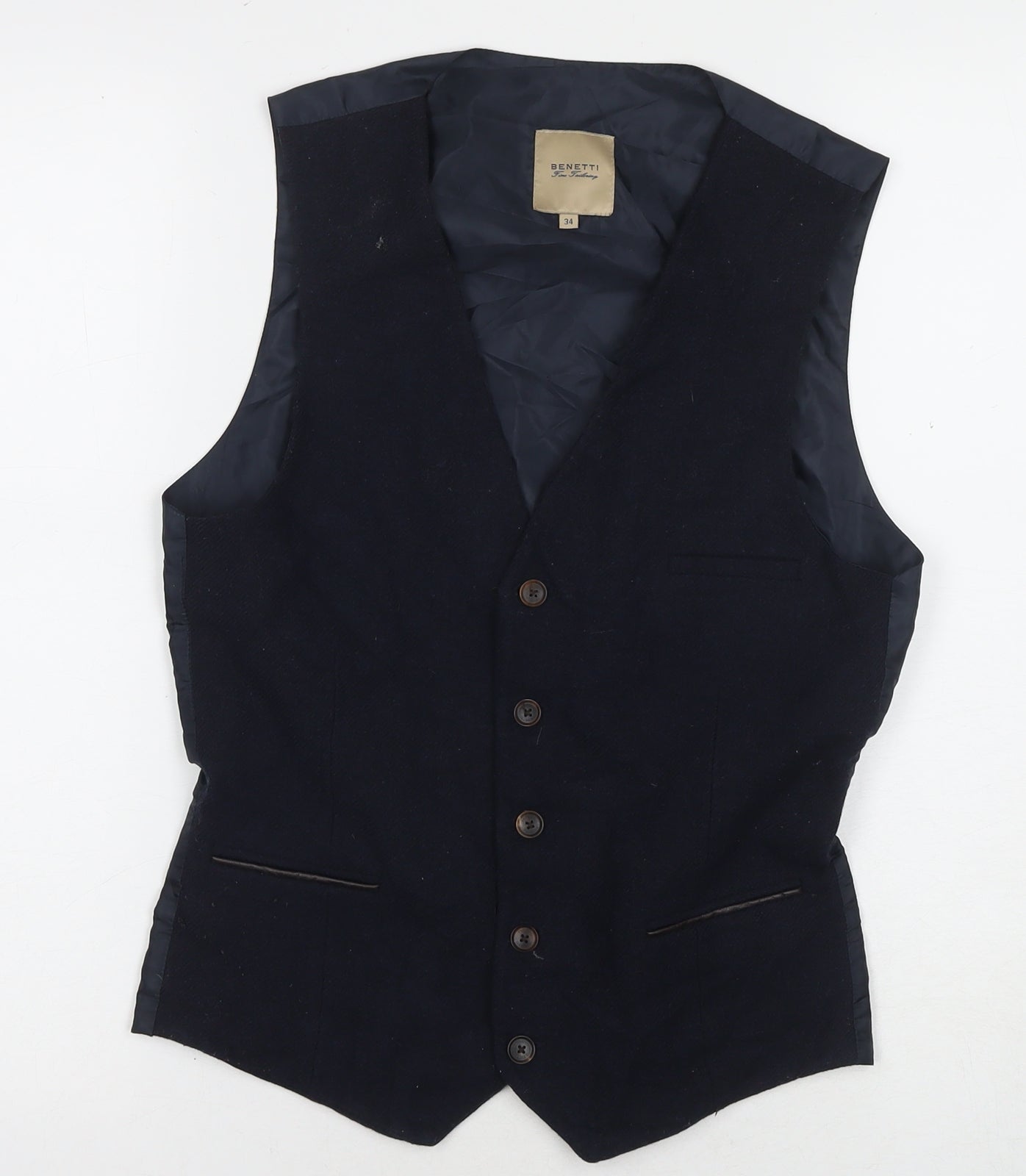 Mens UK Size 34 Benetti Regular Black Suit Jacket