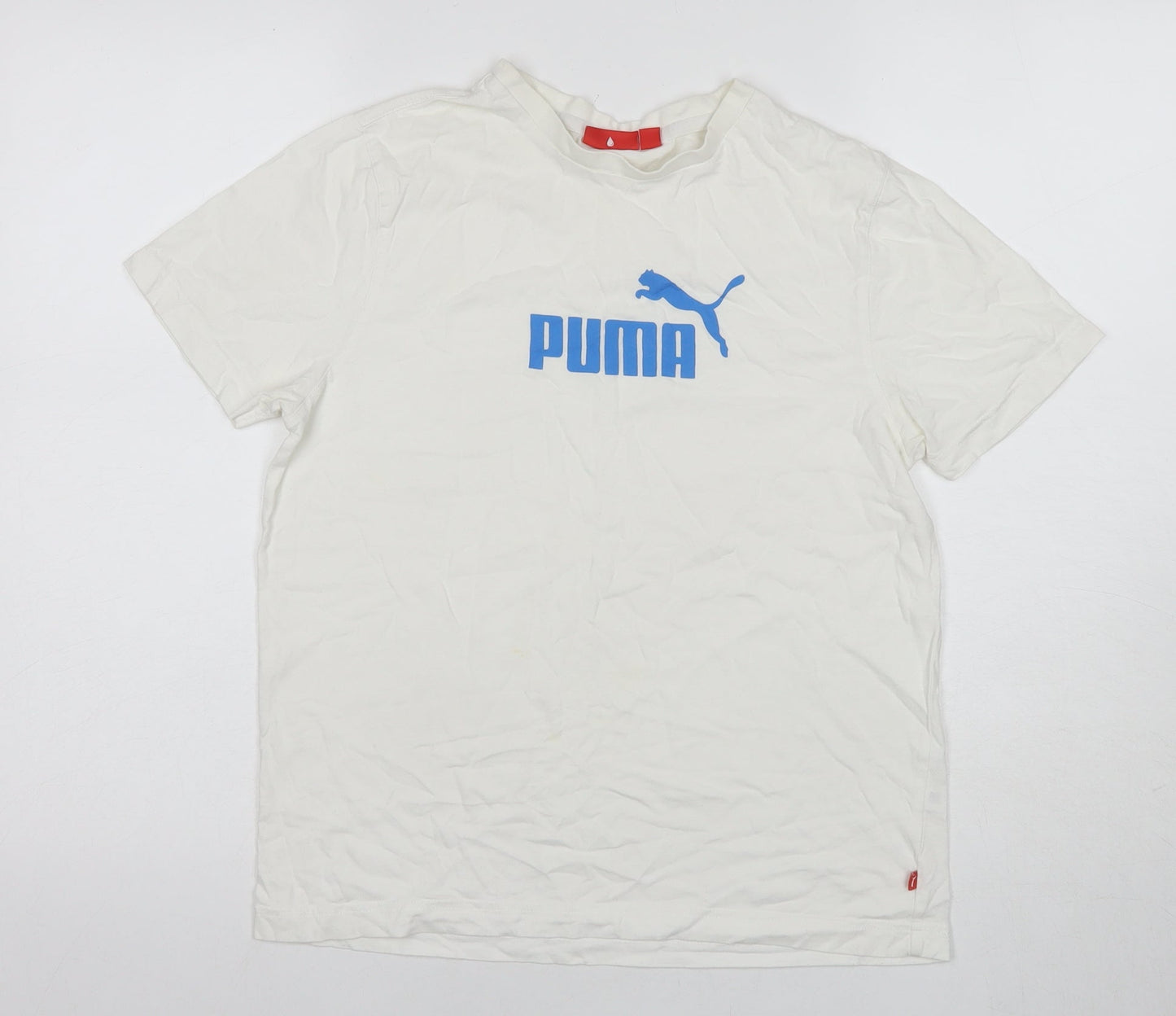Puma Boys White Graphic Print T-Shirt XS Regular Fit