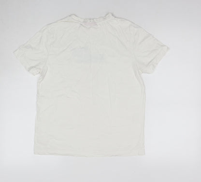Puma Boys White Graphic Print T-Shirt XS Regular Fit