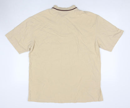 Grand De Luxe Men's Beige Polo - XXL, Short Sleeve, Cotton