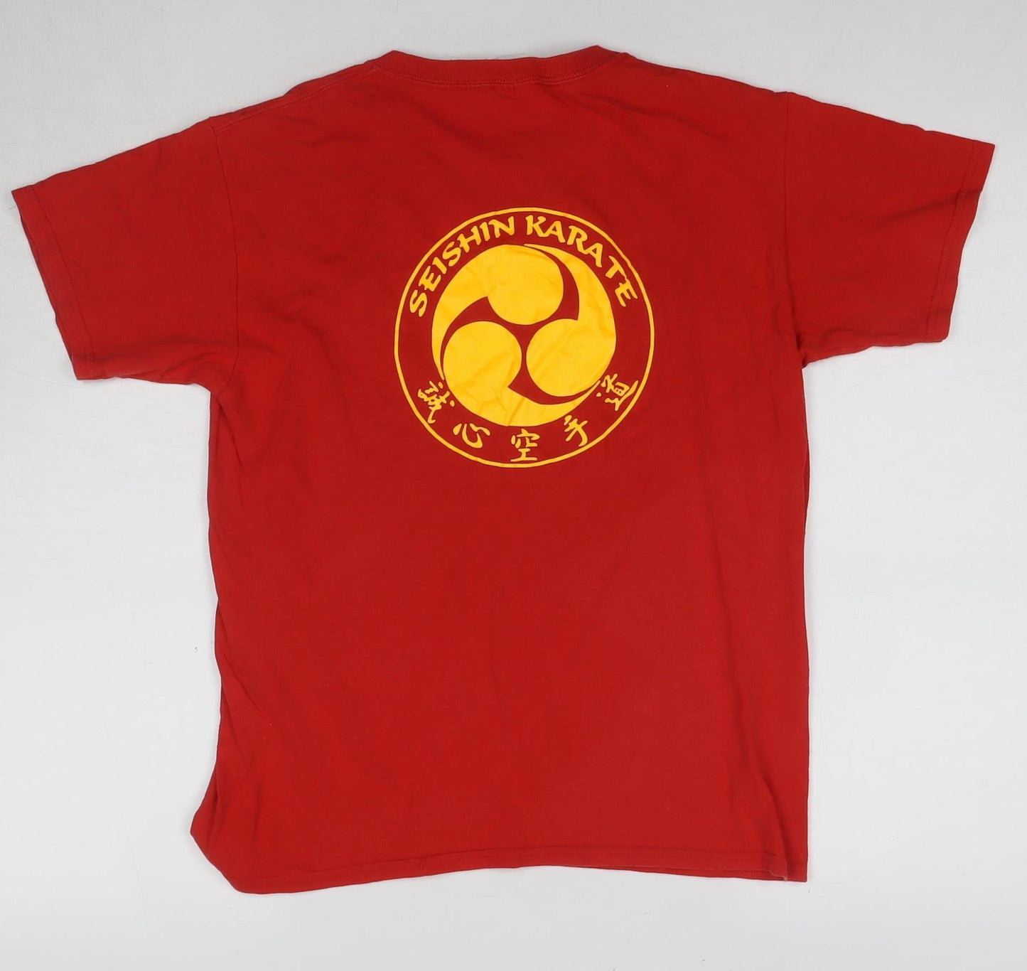 Gildan Boys Red Karate T-Shirt - Size L, Heavyweight Cotton