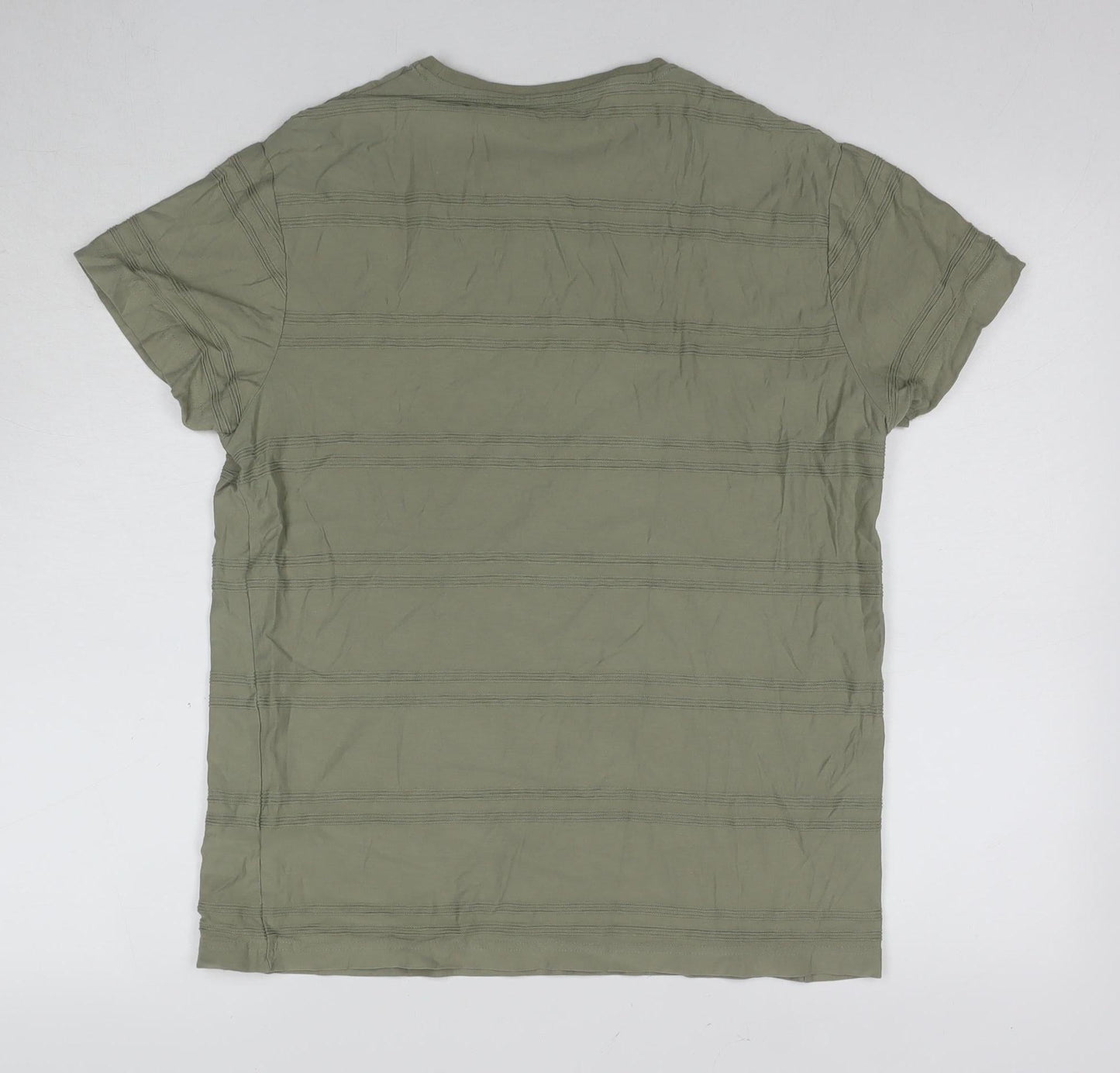 Dressmann Men's Green Crew Neck T-Shirt M