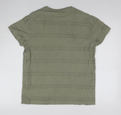Dressmann Men's Green Crew Neck T-Shirt M