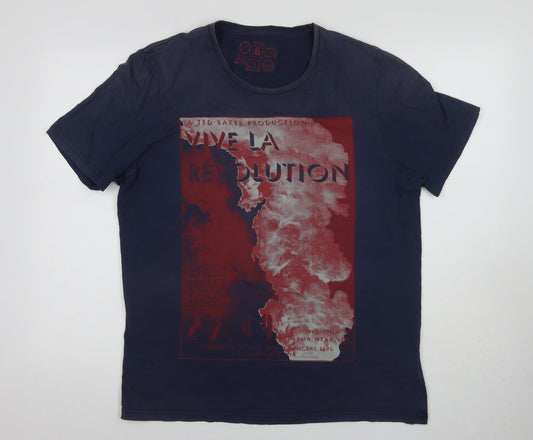 Ted Baker Men's Blue Graphic Print T-Shirt Size M