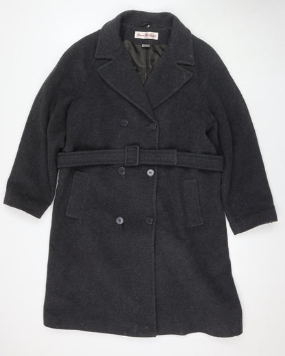 Womens UK Size UK 12 ANNE WEYBURN Black Overcoat