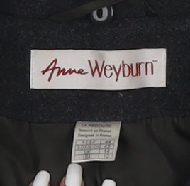 Womens UK Size UK 12 ANNE WEYBURN Black Overcoat
