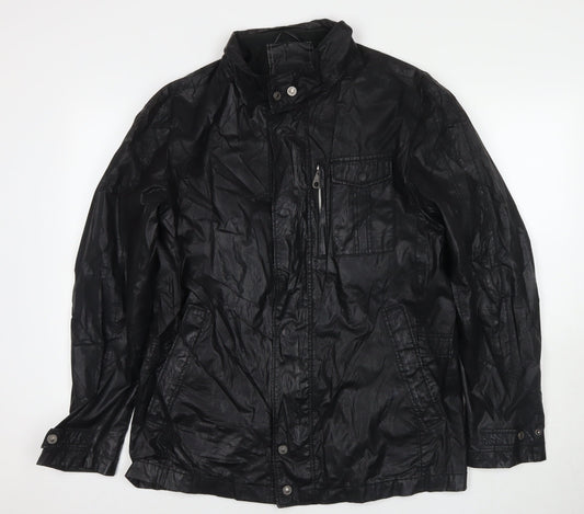Mens UK Size M Jupiter Black Windbreaker Coat