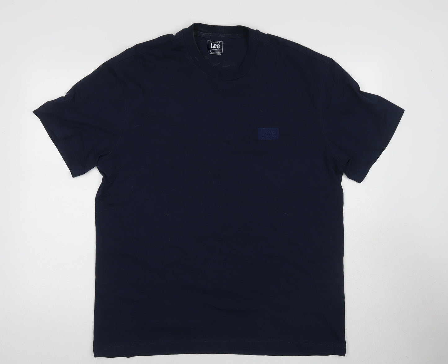 Lee Men's Navy Crew Neck T-Shirt - Large