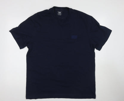 Lee Men's Navy Crew Neck T-Shirt - Large