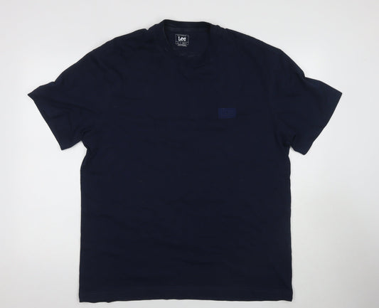 Lee Men's Navy Crew Neck T-Shirt - Large