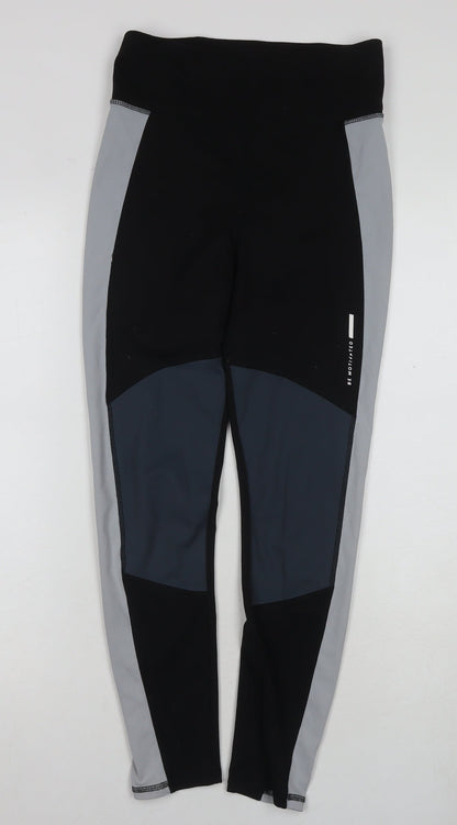 Workout Women's Black Grey Colourblock Workout Leggings Size S