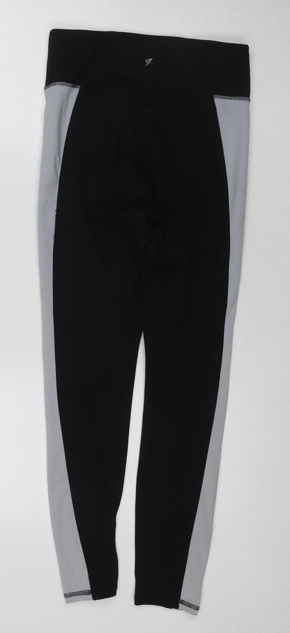 Workout Women's Black Grey Colourblock Workout Leggings Size S
