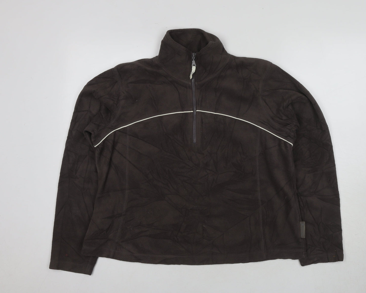 Active Unisex Brown Fleece Henley Sweatshirt Size 20-22