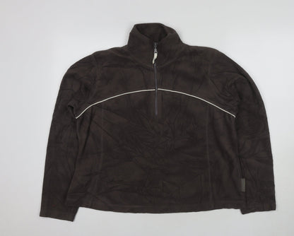 Active Unisex Brown Fleece Henley Sweatshirt Size 20-22