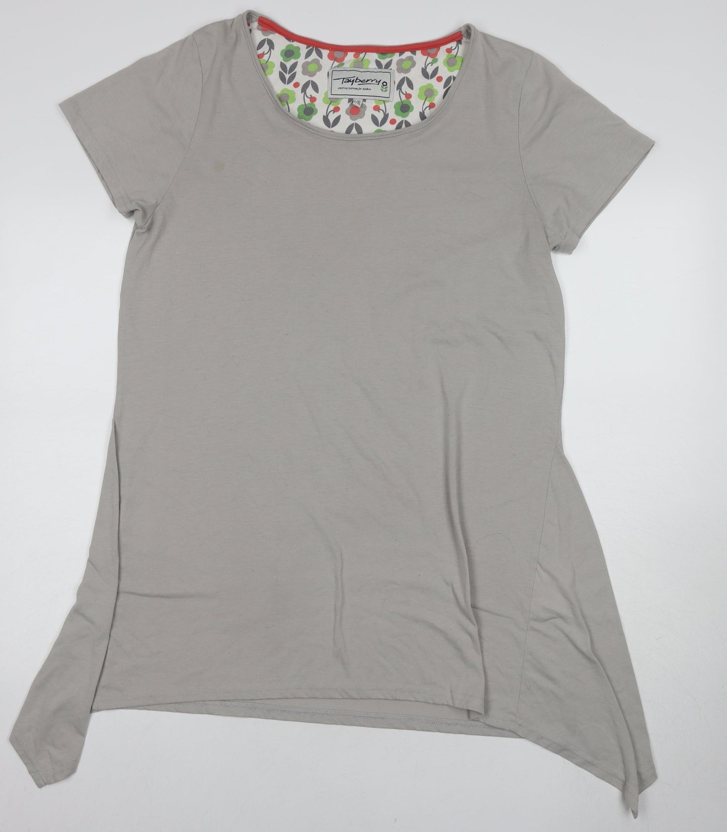 Tayberry Women's Grey T-Shirt L/XL Short Sleeve Basic
