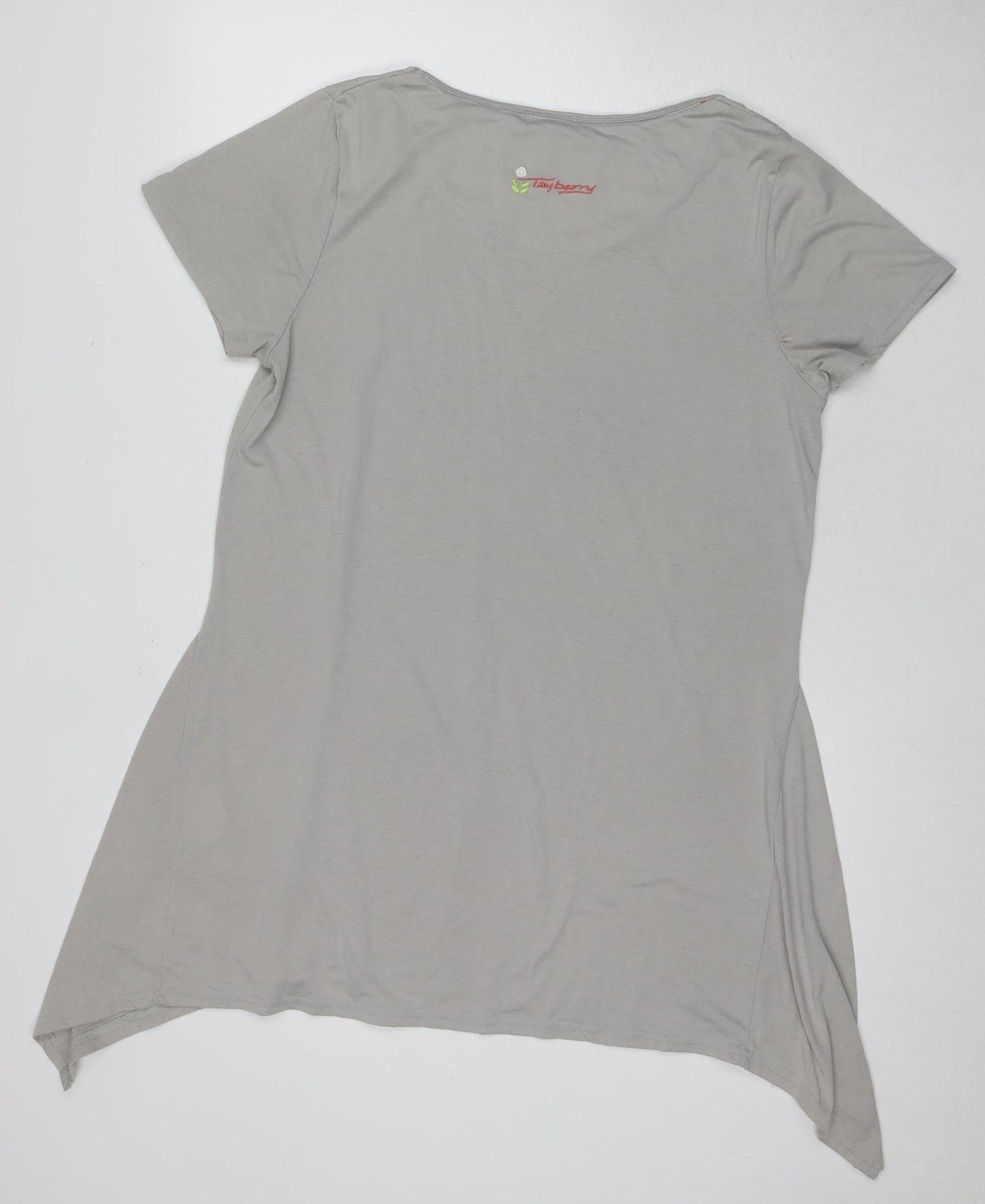 Tayberry Women's Grey T-Shirt L/XL Short Sleeve Basic