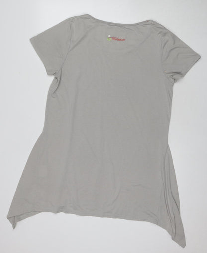 Tayberry Women's Grey T-Shirt L/XL Short Sleeve Basic