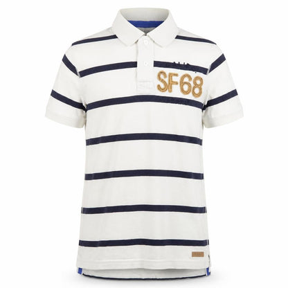 ESPRIT Men's White Striped Polo Shirt M Casual