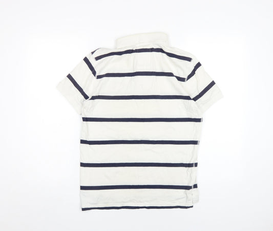 Esprit Men's White Striped Polo Shirt M Casual