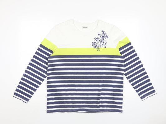 Damart Women's Multicoloured Striped Jersey T-Shirt