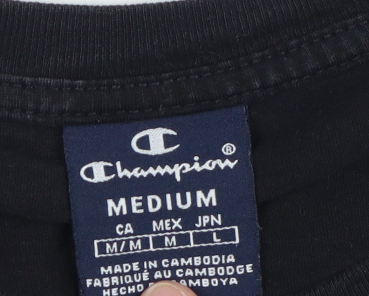 Mens UK Size M Champion Black  T-Shirt