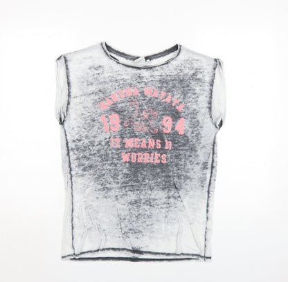 Teens UK Size 10 Disney Grey Basic T-Shirt