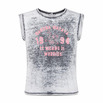 Front view of Disney Teens Grey Lion King Sleeveless T-Shirt -, size 10