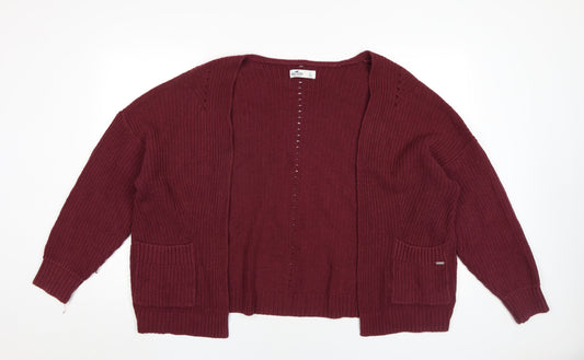 Womens UK Size L Hollister Red Cardigan Jumper