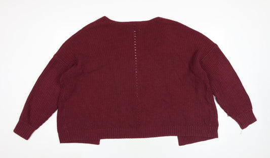 Womens UK Size L Hollister Red Cardigan Jumper