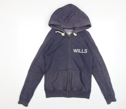 Womens UK Size 8 Jack Wills Blue Full Zip Hoodie