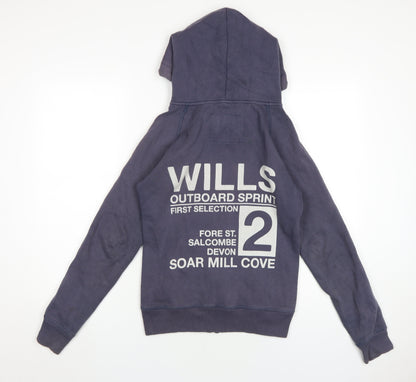 Womens UK Size 8 Jack Wills Blue Full Zip Hoodie