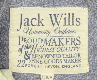 Womens UK Size 8 Jack Wills Blue Full Zip Hoodie