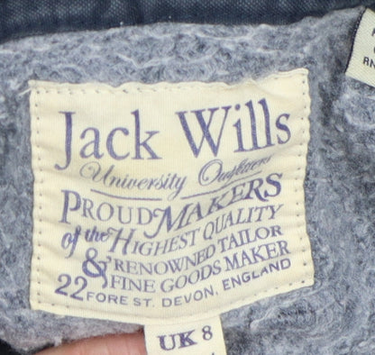 Womens UK Size 8 Jack Wills Blue Hoodie Hoodie
