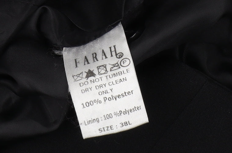 Mens UK Size 38 Farah Regular Black Suit Jacket