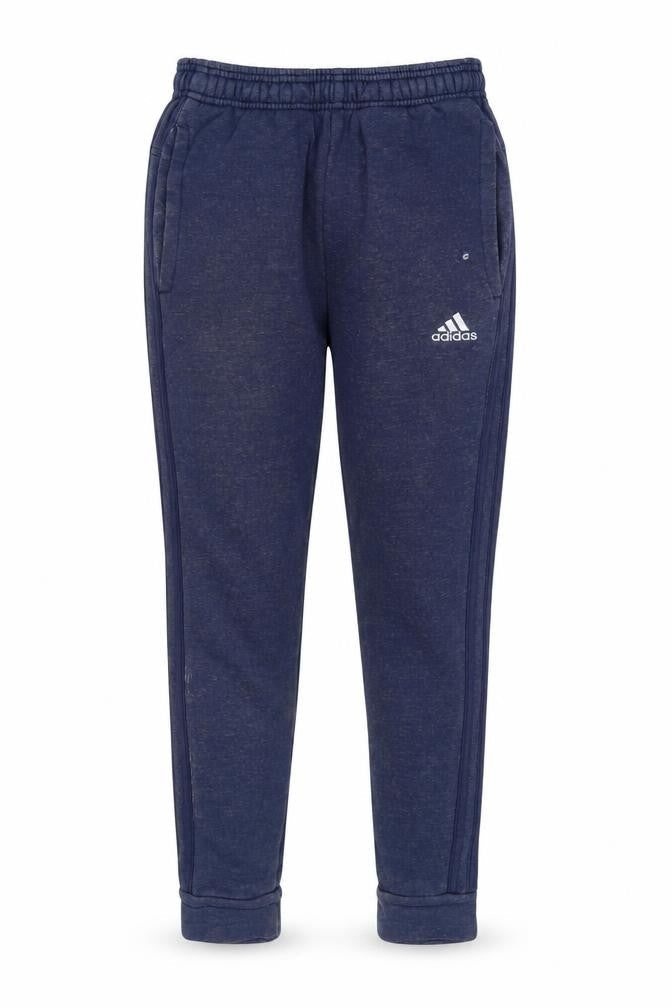 Front view of Adidas unisex blue jogger xs with elastic waist